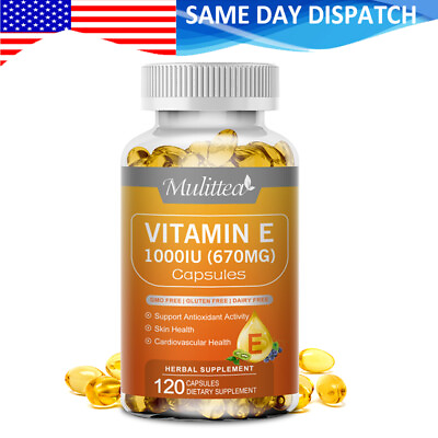 #ad Vitamin E 1000 Iu 670mg Capsules Supports Skin Hair Immune and Eye Health $13.99