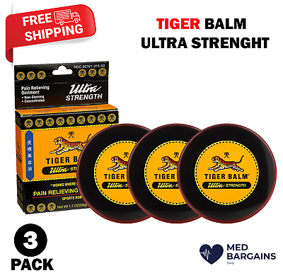 #ad Tiger Balm Ultra Strength Pain Relieving Ointment 50gm 3 Pack EXP: 01 2027 $13.95