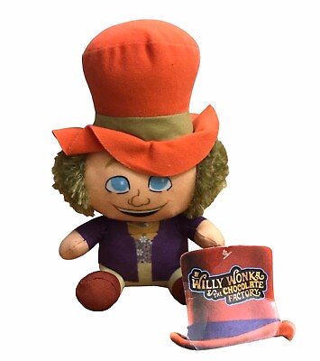#ad Willy Wonka Plush Doll 7” The Chocolate Factory Golden Ticket Toy Factory Tag $12.00