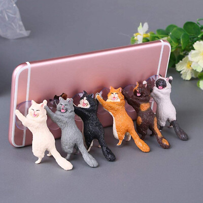 #ad Cute Cat Mobile Phone Holder Suction Cup Desktop Stand Tablet Stent Kitten G $6.48