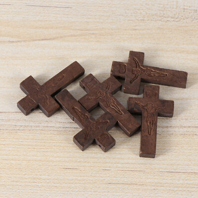 #ad 70pcs Wood Cross Pendants DIY Christian Charms for Jewelry Making $12.99