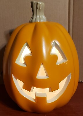 #ad 13quot; Jack o Lantern Pumpkin Halloween Decoration Light up Party New with a defect $25.00