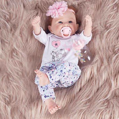 #ad 22#x27;#x27; Reborn Baby Doll Vinyl Realistic light weight Newborn Doll Toys for kids $39.99