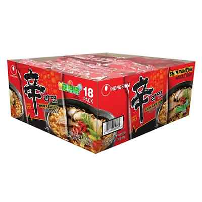 #ad Nongshim Shin Ramyun Spicy Beef Ramen Noodle Soup 4.02 Oz 18 Ct $65.97
