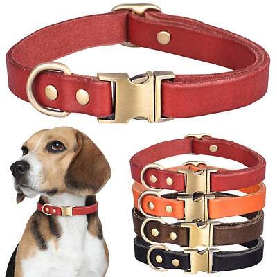 #ad Leather Dog Collars Adjustable Pet Collar For Small Medium Large Dogs Pets US $16.43