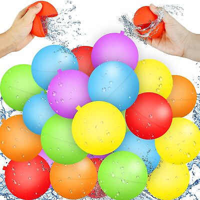 #ad 24pcs Reusable Water Balloons Fast Sealing amp; Quick Fill Water Bomb Splash Balls $21.99