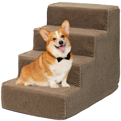 #ad 4 STEPS Dog Stairs Pet Stairs Pet Steps for Bed and Couch with Support Boards $46.91