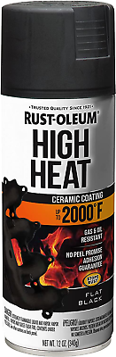 #ad HIGH HEAT Flat Black Automotive Spray Paint Oil Resistant Exhaust Engine Enamel $15.98
