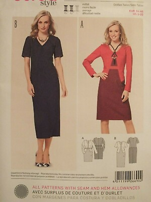 #ad Lovely OOP BURDA 6690 Misses Seam Interest Dress in 2 Lengths PATTERN 8 20 UC $5.98