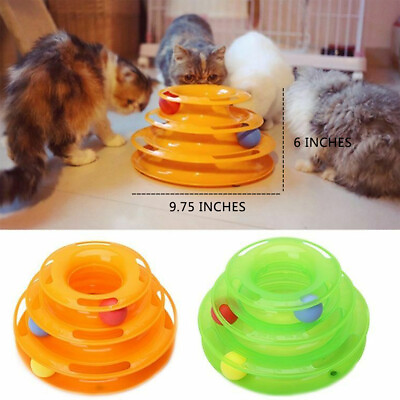 Pet Cat Crazy Ball Disk Interactive Toys Amusement Plate Trilaminar Funny Toy $9.95