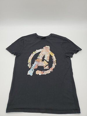 #ad Marvel The Avenger Medium Comic Black Men T shirt..T216 $4.50