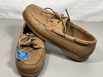 #ad Bass NEW Mens Brown Leather 2 Eye Boat Shoes US Size 11.5 Wide with TAG $44.44