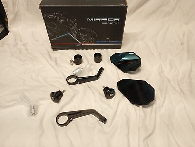 #ad CNC Aluminum Cafe Racer Black Motorcycle Bar End Mirrors Side 22MM 7 8quot; Inch Han $29.00