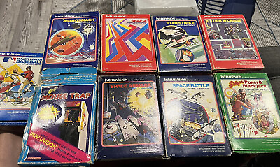 #ad Lot Of 9 Intellivision Games 8 CIB Mouse Trap Space Battle Armada **Untested** $54.99