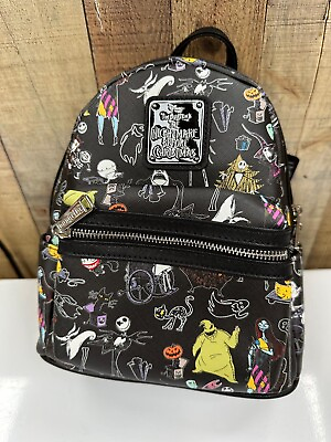 #ad loungefly disney nightmare before christmas All Over Printed Shoulder Bag $120.00