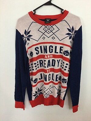 #ad Walnut amp; 39th Mens Size Medium Single and Ready to Jingle Ugly Christmas Sweater $22.77