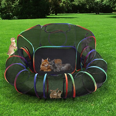 #ad Outdoor Cat Enclosures Playground Outside House for Indoor Cats Rainbow Port... $63.47