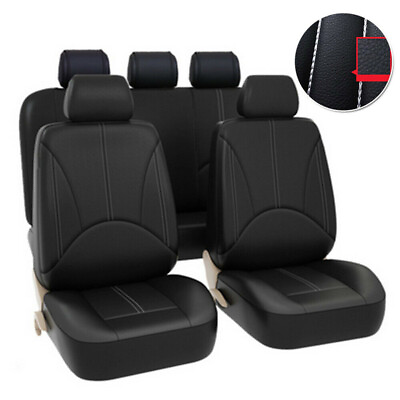 Car 5 Seat Covers Full Set Waterproof Leather Universal for Auto Sedan SUV Truck $31.95