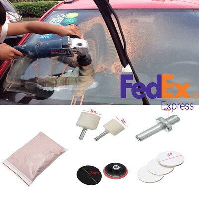 #ad 9x Car Glass Polishing Kit 2.5 Oz Cerium Oxide Powder w Polishing Wheel Tool $21.59