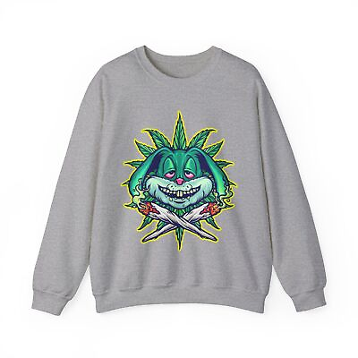#ad Hippie Stoner Rabbit Sweatshirt Cannabis Lover Weed Smoking 420 Rabbit Sweater $34.41