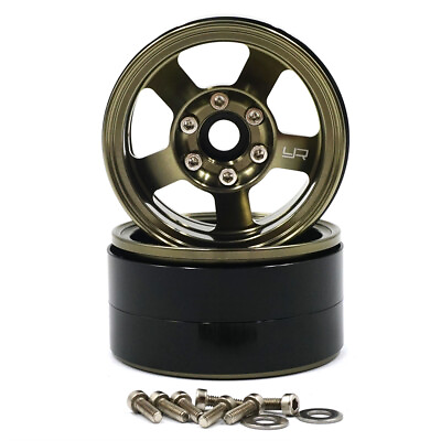 #ad Yeah Racing WL 0142GM 1.9 Aluminum CNC 5 Spoke Beadlock Wheel 2 Gold Titanium $29.99