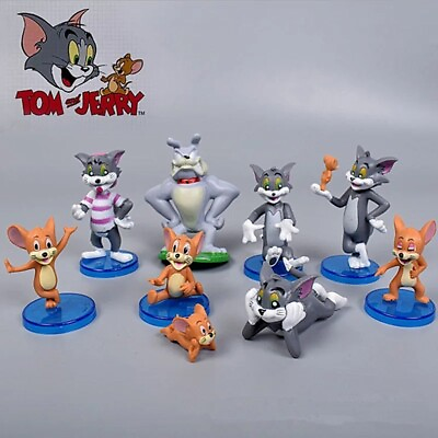 #ad Tom amp; Jerry 9 pcs Mini Figures Toys Cute Figurines Cat with Mouse $14.95
