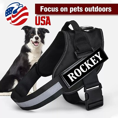 Custom Name ID Adjustable Pet Control Dog Large Harness No Pull Puppy Vest S 2XL $15.99