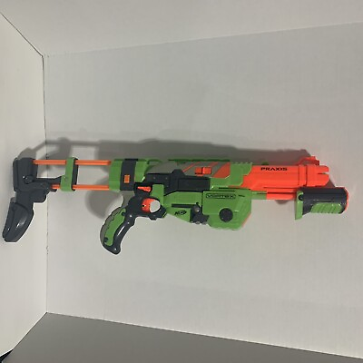#ad Nerf Green Vortex PRAXIS Blaster Rifle Gun w Shoulder Stock $20.00