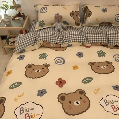 #ad Bedding Set Fashion Flat Sheets Children Bed Linen Duvet Quilt Cover Pillowcases $225.69