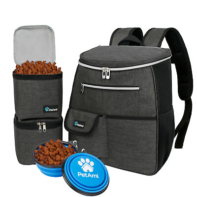 #ad Pet Supply Travel Backpack Bag Set Dog Travel Gear Food Carrier Supply Organizer $39.99