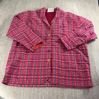 #ad Carole Little Saint Tropez Blazer Womens 12 Pink Orange Jacket Relaxed Jacket $12.44