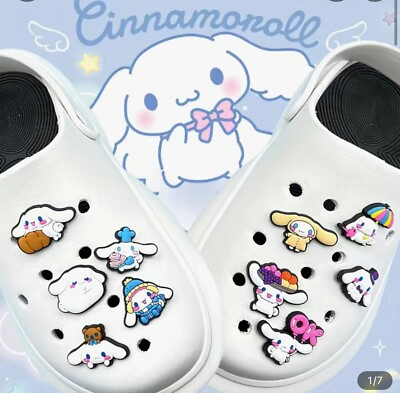 #ad 10pcs Cute Sanrio Cinnamoroll For Croc Accessories Shoe Jewelry Decoration $13.99