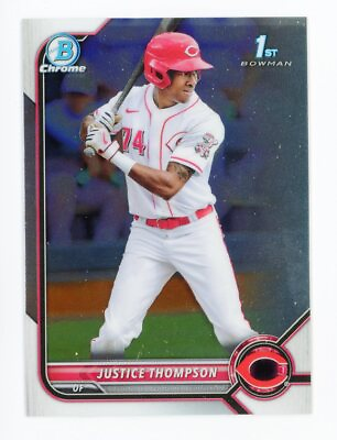 #ad 2022 Bowman Justice Thompson #BCP 59 Chrome Prospects Cincinnati Reds $1.50