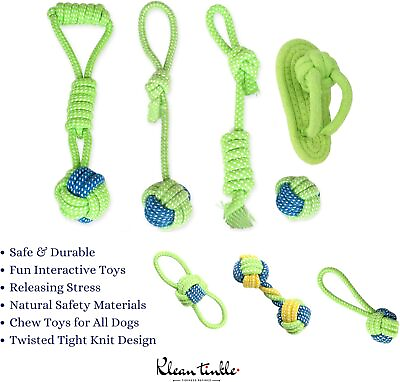 #ad Set of 8 Dog Rope Toys Braided Rope Chew Play for Aggressive Chewers Cotton Toy $23.98