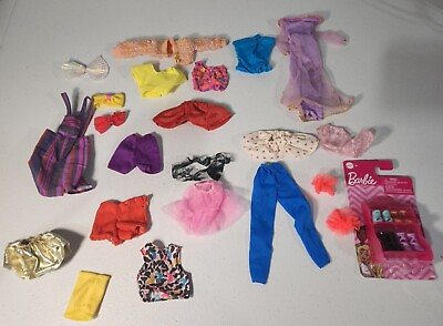 #ad Vtg Barbie Clothes Outfits Lot dresses skirts coat Tops ken. And Accessories Lot $10.39