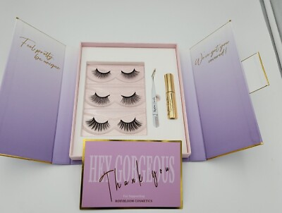 #ad RosyBloom Magnetic Eyelashes with Eyeliner Kit Flawless Kit New $15.00