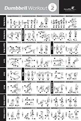 #ad NewMe Fitness Dumbbell Exercise Poster 18x27 Strength Training Chart Home $7.99
