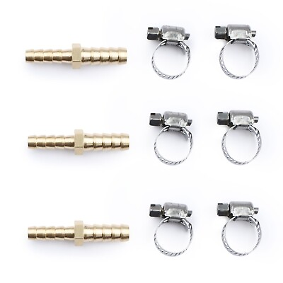 #ad U.S. Solid 3pcs Brass Hose Barb Reducer Fitting Kits With 6 Clamps 5 16quot; To 1 4quot; $12.89