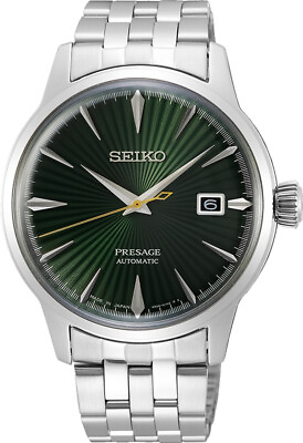 #ad Seiko Presage Automatic Green Sunray Dial Stainless Steel Men#x27;s Watch SRPE15 $339.02