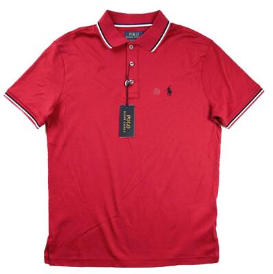 #ad Polo Ralph Lauren Mens Polo Shirt M Custom Slim Fit Short Sleeves Ralph Red $110 $43.98