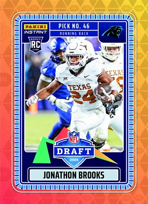 #ad 2024 Panini Instant NFL Jonathan Brooks Draft Night SP Rookie Card **Pre Sell** $6.48