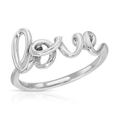 #ad Sterling Silver 925 Love Ring Cute LOVE Ring Valentines Day Minimal Jewelry R200 $29.99