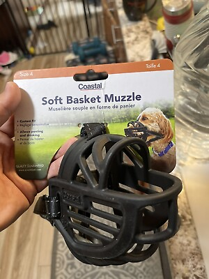 #ad Coastal Pet Soft Basket Muzzle for Dogs Black Size 4 $15.00