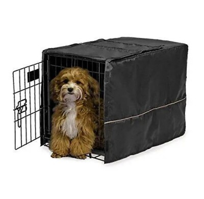 Quiet Time MidWest Dog Privacy Crate Cover Fits 22quot; MidWest Dog Crates Black $16.99