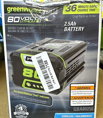 #ad Greenworks PRO 80V 2.0 AH Lithium Ion Battery GBA80200 $88.00