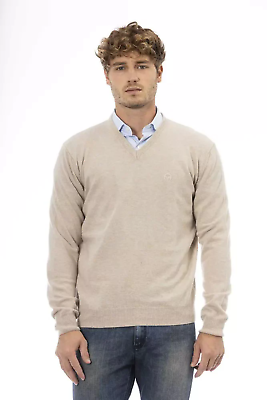 #ad Sergio Tacchini Elegant Beige Wool V Neck Sweater $63.95