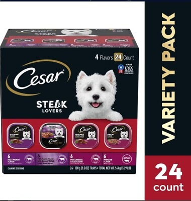 #ad Cesar 10165439 Adult Wet Dog Food Steak Lover#x27;s Variety Pack of 24 $26.50