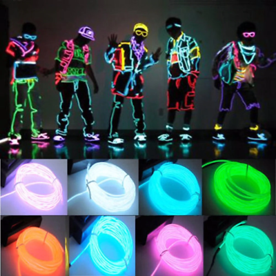 #ad Glow EL Wire Cable LED Neon Halloween Dance Party DIY Costumes Clothing Luminous $10.44