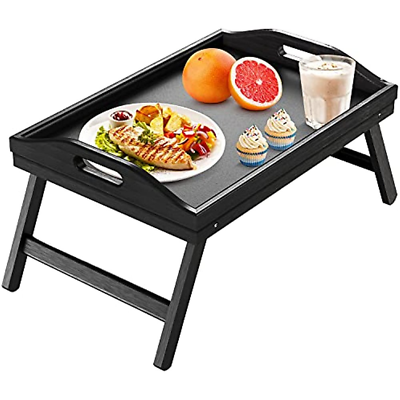 #ad Overbed Tray Table Foldable Adjustable Food Folding Legs Portable Serving $30.02