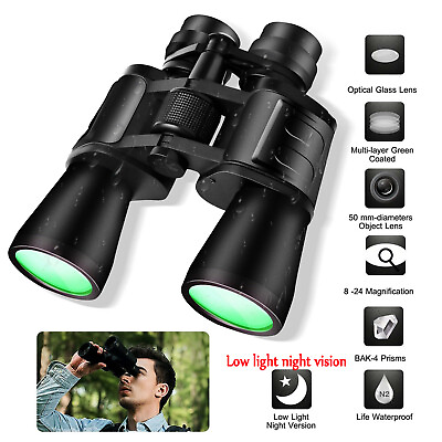#ad 180x100 HD Military Zoom Powerful Binoculars Day Low Night Optics Hunting amp; Case $23.99